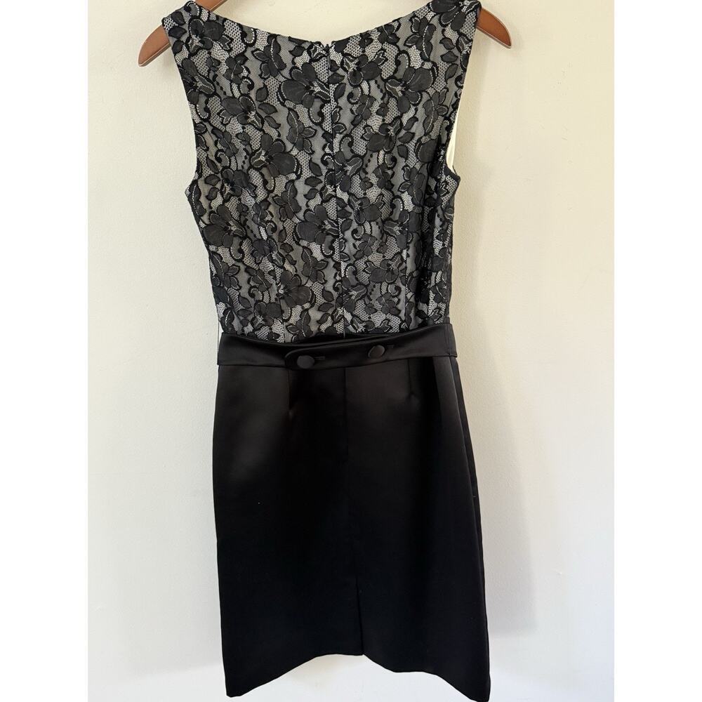 Tahari Arthur S Levine Lace Sheath Dress Size2 Sleeveless Knee Length Formal - Picture 6 of 13